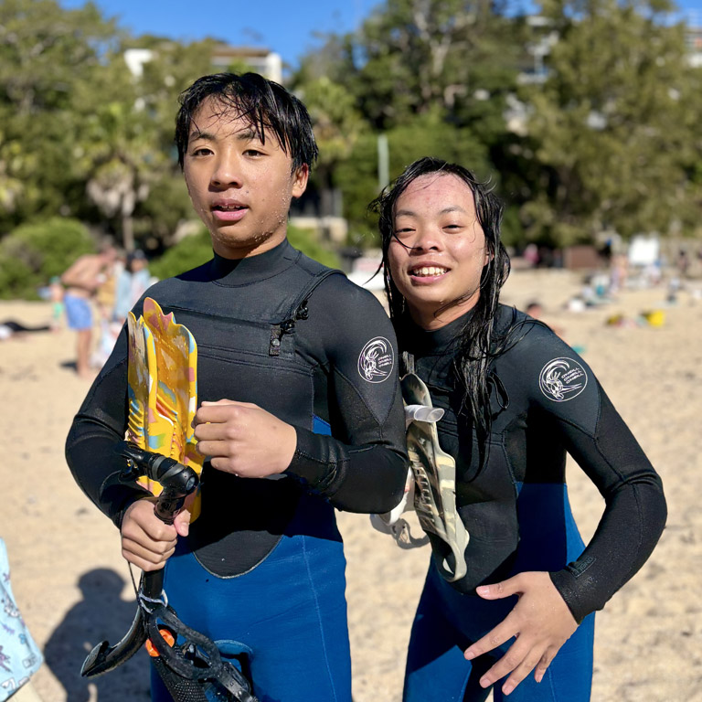 Post dive with my sister! No cuttlefish but plenty of fish.