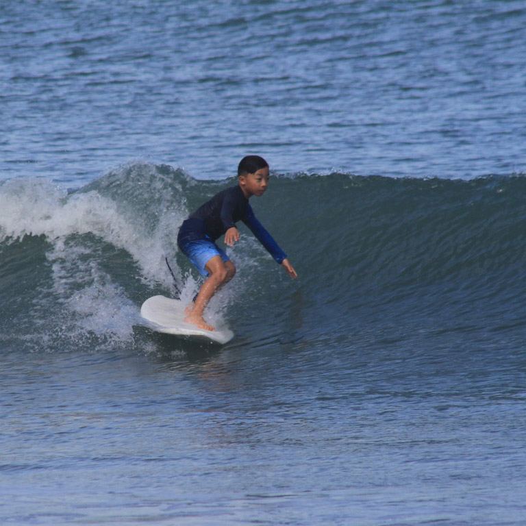 On a perfect wave in Bali.